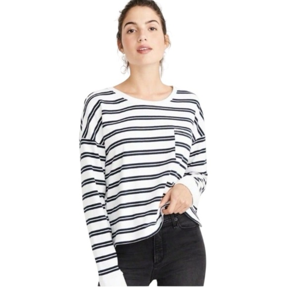 Abercrombie & Fitch 100% Cotton Striped Long Sleeve Nautical Top Size S - Picture 1 of 8
